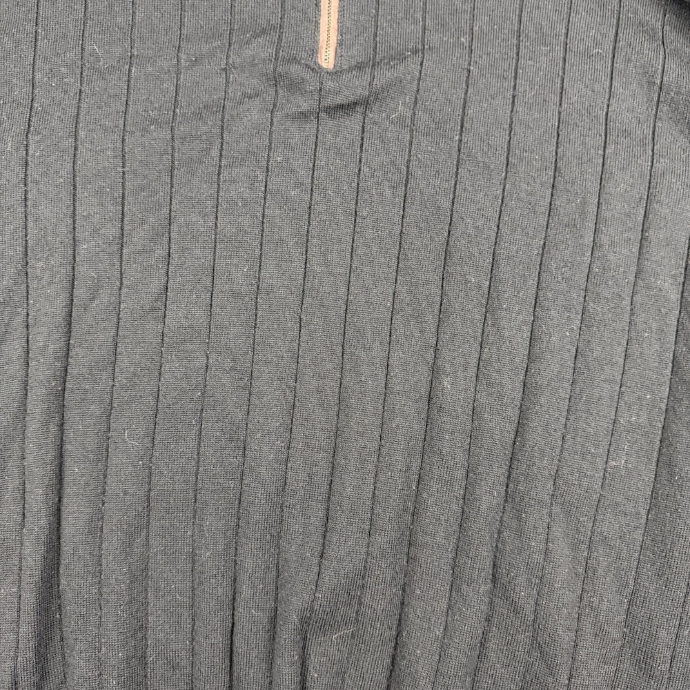 Peter Millar Sweater Mens XXL Black 100% Merino Wool 1/4 Zip Ribbed Knit - Picture 3 of 12